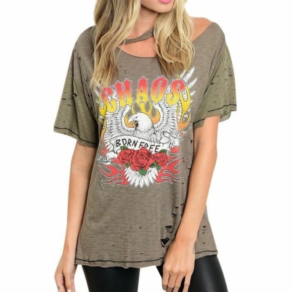 Tops - 🎇🎇2 FOR $10🎇🎇 Distressed Chaos Graphic Tee